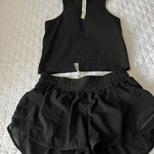 Lululemon Women’s Black Athletic Shorts and bralette
